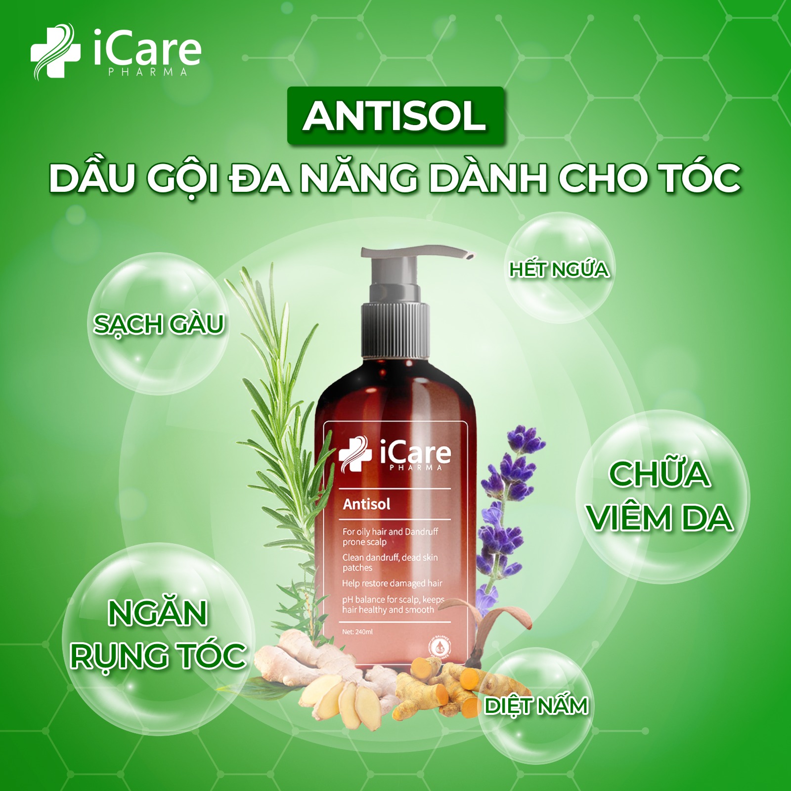 Dầu gội đa nặng Antisol