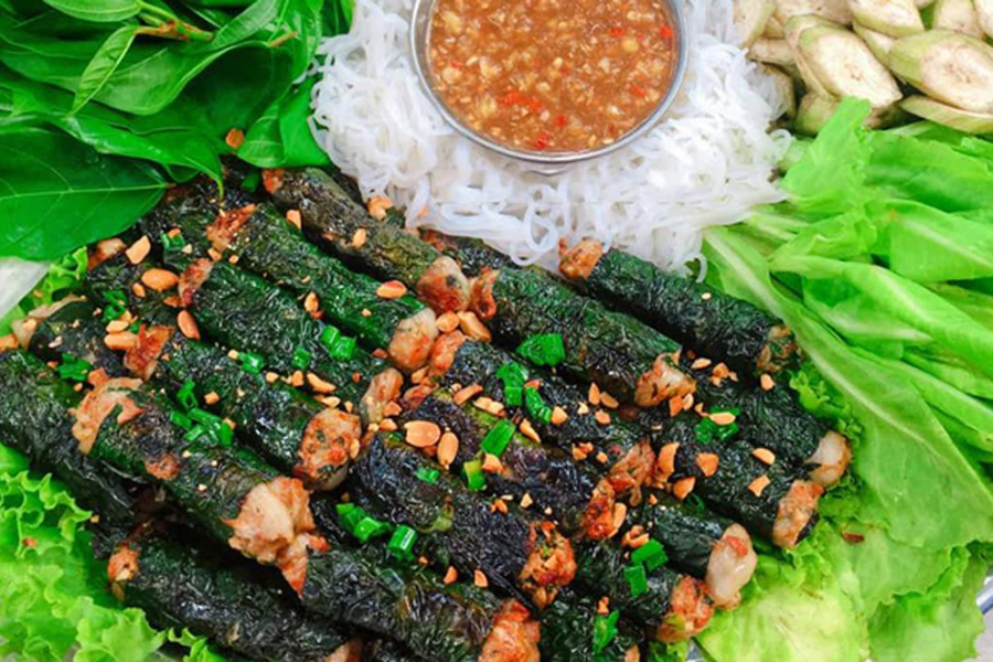cách làm bò nướng lá lốt 