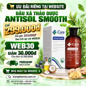 Dầu xả thảo dược Antisol Smooth | Dung tích 340ml | Thương hiệu iCare Pharma