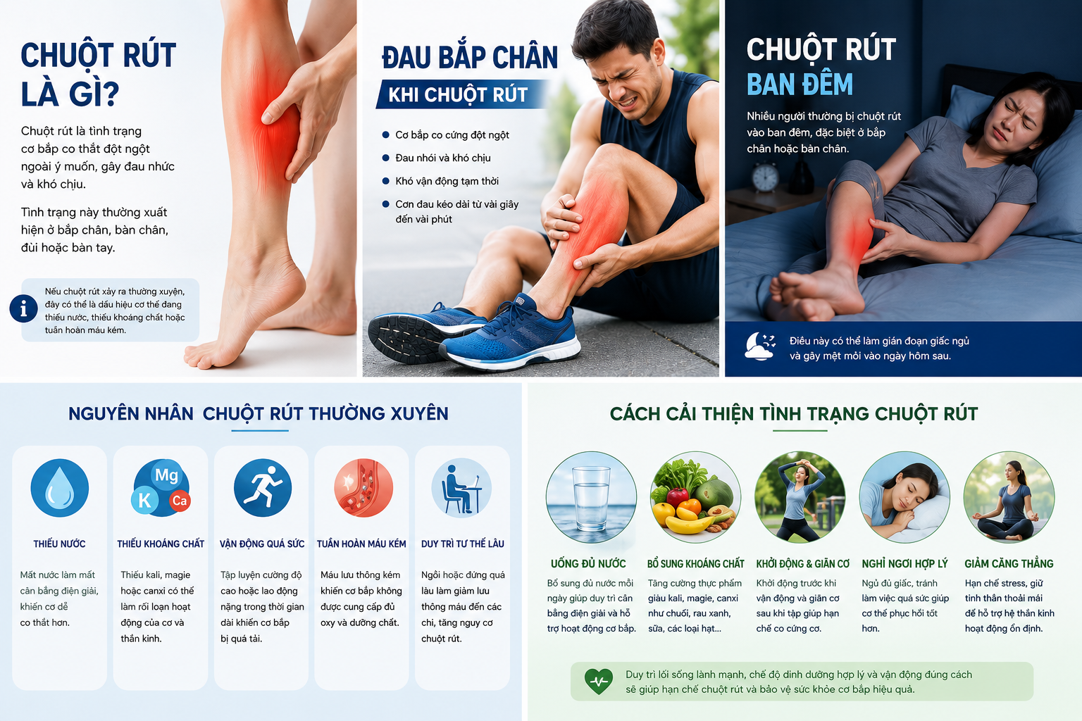 Nguyên nhân và cách cải thiện chuột rút