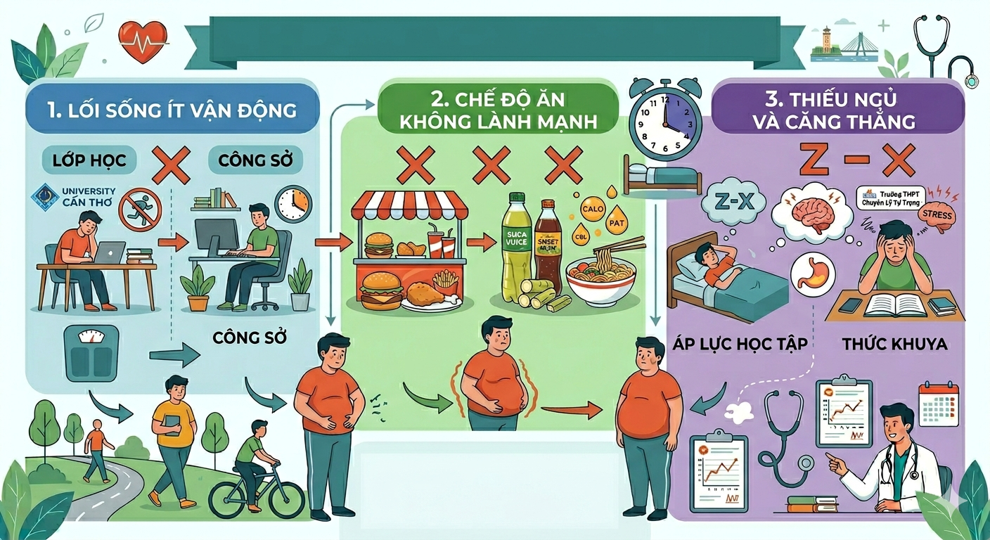 Nguyên nhân gây béo phì ở người trẻ
