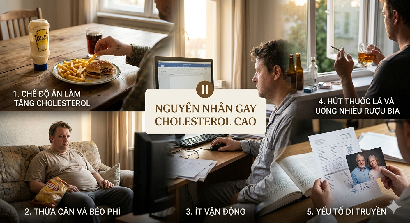 Nguyên Nhân Gây Cholesterol Cao 