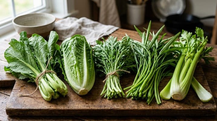 Rau dễ tồn dư thuốc bảo vệ thực vật như cải xanh và xà lách.
